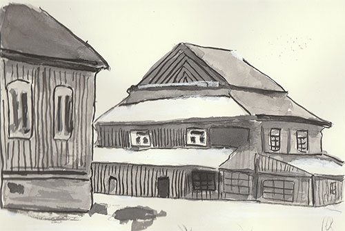 Bakałarzewo, Poland - Sumi-e Style Brush Painting