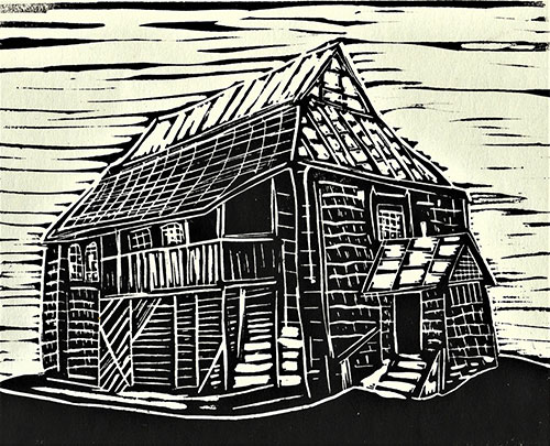 Berezdivtsi, Ukraine - Original Linocut