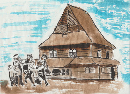 Dabrowa, Belarus - Sumi-e Style Brush Painting