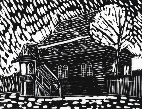 Lipsko, Poland - Original Linocut