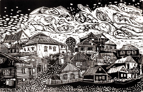 Lost Souls of the Ghetto - Original Linocut