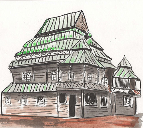 Narowlya, Belarus - Sumi-e Style Brush Painting