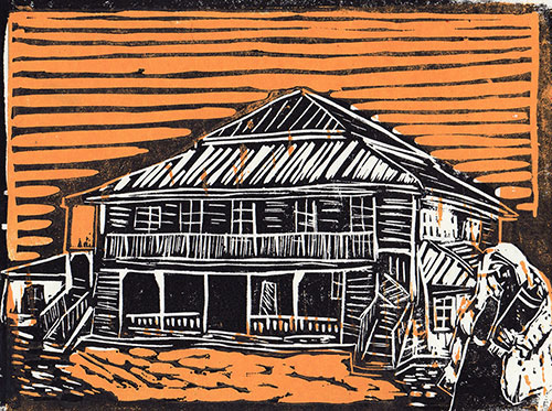 Olyka, Ukraine - Original Linocut