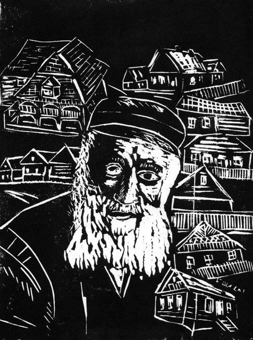 Pechenizhyn, Ukraine - Original Linocut