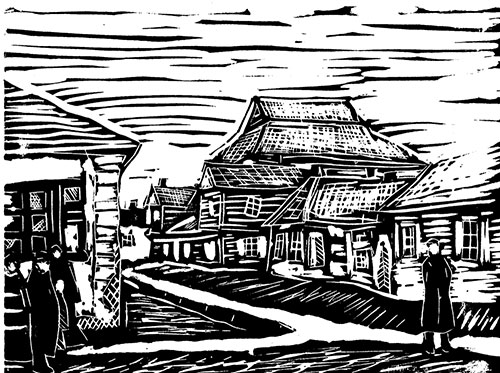 Pinsk, Belarus - Original Linocut