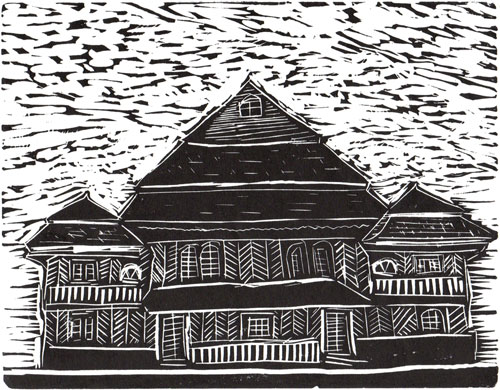 Sapotskin, Belarus - Original Linocut