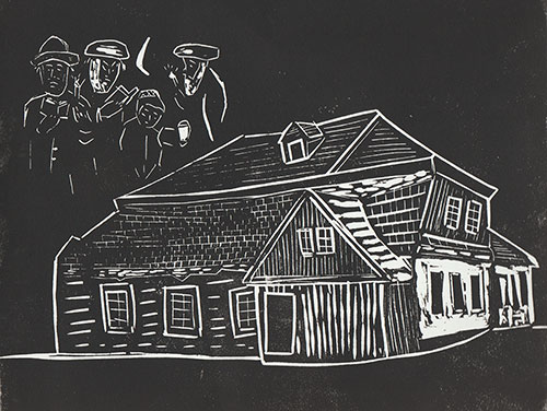 Sobkow, Poland - Original Linocut