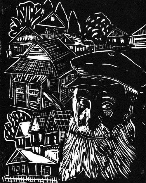 Uzlyany, Belarus - Original Linocut