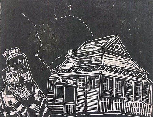 Vileyka, Belarus - Original Linocut