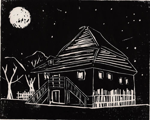 Warka, Poland - Original Linocut