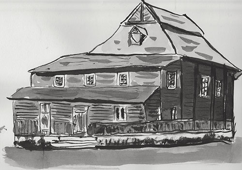 Wasilkow, Poland - Sumi-e Style Brush Painting